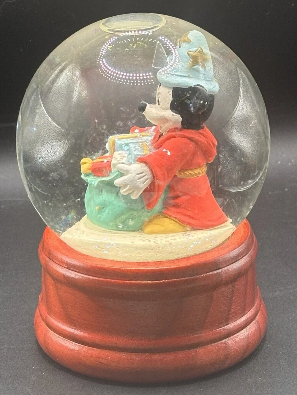 Disney Mickey Mouse Fantasia Sorcerers Apprentice Wizard Snowglobe 5-1/2